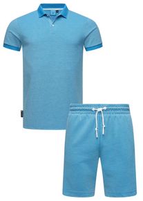 Ragwear Herren Poloshirt "Set Porpi", blau, sportlich, Gr. XXXL, Material: 50% Baumwolle, 50% Polyester, Shirts, Modisches Herren Set aus Hemd und
