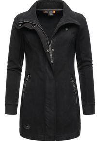 Ragwear Damen Parka "Letrice Fleece", schwarz, sportlich, Gr. XL, Sweatware, 100% Polyester, Jacken, Sportliche Zip-Fleecejacke mit hohem Kragen