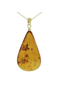 OSTSEE-SCHMUCK Damen Kette mit Anhänger "OSTSEE-SCHMUCK Kette mit Anhänger Tropfen ca. 42 mm lang", 45cm, Silber 925 (Sterlingsilber), L: 42cm, gold,
