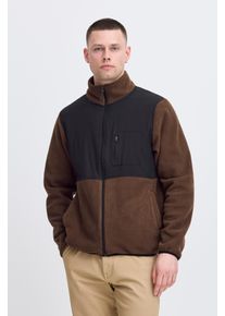 Blend Herren Fleecepullover "BHMARIO Sweatshirt zipp thru", braun, modisch, Gr. XL, colorblocking, Sweatware, Obermaterial: 100% Polyester,
