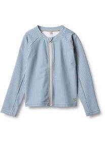 Wheat Mädchen Langarmshirt "Wheat T-Shirt Schwimmshirt mit Sonnenschutz L/S zip Ada"blau swim stripe, Gr. 128, 83% Polyester, 17% Elastan, Shirts