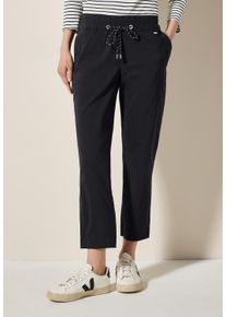 Cecil Damen Stoffhose "Style Tracey", schwarz, casual, Gr. M, unifarben, Web, Obermaterial: 68% Baumwolle, 28% Polyester, 4% Elasthan, Hosen,