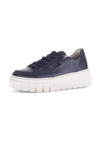 Gabor Damen Plateausneaker, Gr. 36, blau, Kalbsleder, unifarben, sportlich, Schuhe, Freizeitschuh, Halbschuh, Schnürschuh mit gepolstertem Schaftrand