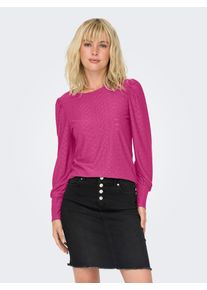 Only Damen Blusenshirt "ONLSANDRA L/S PUFF TOP JRS NOOS", pink, modisch, Gr. XS, unifarben, Jersey, Obermaterial: 95% Polyester, 5% Elasthan, Shirts