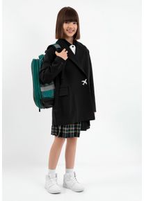 Gulliver Damen Jackenblazer, blau, casual, Gr. 152, unifarben, 68% Viskose, 28% Nylon, 4% Elasthan, Blazer, mit Flugzeug-Applikation
