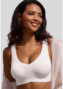 Nuance Damen Bralette-BH, Gr. S, weiß, Microtouch, Obermaterial: 82% Polyamid, 18% Elasthan, Basic, BHs, SEAMLESS, ohne Bügel, mit integriertem
