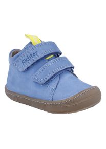 Richter Kinder Lauflernschuh "Maxi WMS: Mittel", Gr. 23, blau, Nubukleder, casual, Schuhe, Klettschuh mit gepolstertem Einstieg, Größenschablone zum