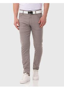 Cipo & Baxx CIPO & BAXX Herren Gerade Jeans "Hose", beige, casual, Gr. 34, gestreift, 41% Baumwolle;37% Polyester;20% Viskose;2% Elasthan, Jeans, im dezenten