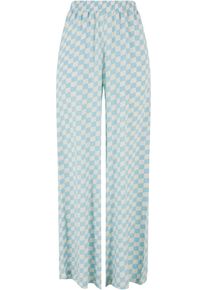 Urban Classics Damen Stoffhose "Urban Classics Damen Ladies Viscose Resort Pants"oceanblaucheck, Gr. 4XL, kariert, 100% Viskose, Hosen