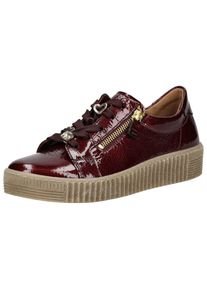 Gabor Damen Plateausneaker "Gabor Sneaker Leder", Gr. 40,5bordeaux lack, Leder, casual, Schuhe