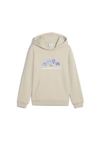 Puma Kinder Trainingspullover "Olympique de Marseille FtblCulture Hoodie Jugendliche"desert dust vivid blau beige, Gr. 164, 68% Baumwolle, 32%