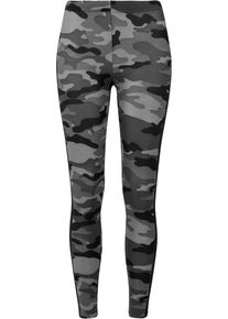Urban Classics Damen Leggings "Urban Classics Damen Ladies Camo Stripe Leggings"schwarzcamouflage, schwarz, Gr. L, 91% Polyester, 9% Elasthan, Hosen