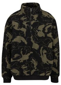 Urban Classics Herren Sweater "Urban Classics Oversized Pattern Teddy Troyer"oliveswirl, Gr. L, unifarben, 100% Polyester, Sweatshirts