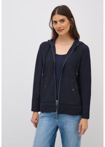 Cecil Damen Sweatjackeurban dunkelblau, casual, Gr. XXL, unifarben, Web, Sweatware, 73% Baumwolle, 19% Polyester, 7% Viskose, 1% Elasthan,