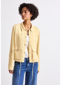 Street One Damen Kurzjackebuttercream gelb, casual, Gr. 44, unifarben, Stoff, 65% Viskose, 35% Nylon, Jacken, mit Knopfleiste