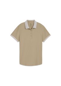 Puma Damen Poloshirt "MATTR Jacquard Stripe Golfpolo Damen"ice coffee beige, Gr. XS, gestreift, 86% Polyester, 14% Elasthan, Shirts