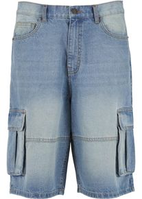 Urban Classics Herren Shorts "Urban Classics Relaxed Denim Cargo Shorts"new light blau dirty washed, Gr. 38, unifarben, 100% Baumwolle, Hosen