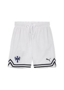 Puma Herren Shorts "Puma HOOPS x CF MONTERREY Basketballshorts Herren"feather gray weiß aop, Gr. L, Innenmaterial: 100% Polyester; Außenseite: 100%