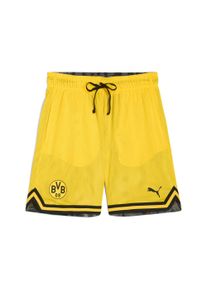 Puma Herren Shorts "Puma HOOPS x Borussia Dortmund Shorts Herren"faster gelb schwarz aop, Gr. M, unifarben, Innenmaterial: 100% Polyester;