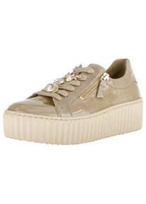 Gabor Damen Plateausneaker "Gabor Sneaker Leder", Gr. 40desert, Leder, casual, Schuhe