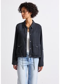 Street One Damen Kurzjackedeepwater blau, casual, Gr. 36, unifarben, Stoff, 65% Viskose, 35% Nylon, Jacken, mit Knopfleiste