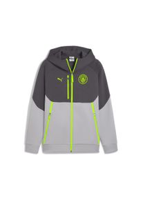Puma Herren Hoodie "Manchester City PumaTECH Kapuzenjacke Herren"galactic gray pro grün, Gr. L, Obermaterial: 77% Baumwolle, 23% Polyester;