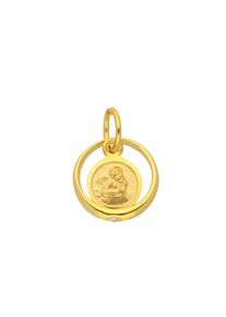 Adelia´s ADELIA ́S Damen Kette mit Anhänger "585 Gold Anhänger Taufring mit Zirkonia Ø 10,1 mm", Gelbgold 585, gold, Gelbgold 585, Halsketten, Schmuckset - Set
