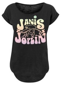 F4NT4STIC Damen T-Shirt "PLUS SIZE Janis Joplin Pastel Logo", schwarz, casual, Gr. XL, Obermaterial: 100% Baumwolle, Shirts, Print