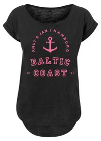 F4NT4STIC Damen T-Shirt "PLUS SIZE Baltic Coast", schwarz, casual, Gr. L, Obermaterial: 100% Baumwolle, Shirts, Print