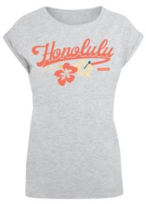 F4NT4STIC Damen T-Shirt "PLUS SIZE Honolulu", grau, casual, Gr. XXL, Obermaterial: 100% Baumwolle, Shirts, Print