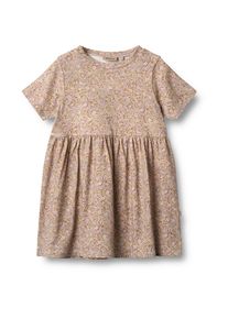 Wheat Mädchen Jerseykleid "Wheat Kleid Jersey S/S Anna"lila flower meadow, Gr. 140, 92% Bio-Baumwolle, 8% Elastan, Kleider
