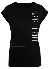 F4NT4STIC Damen T-Shirt "PLUS SIZE Take It Easy", schwarz, casual, Gr. XXXL, Obermaterial: 100% Baumwolle, Shirts, Print