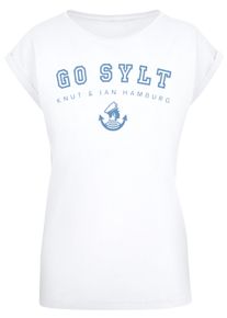 F4NT4STIC Damen T-Shirt "PLUS SIZE Go Sylt", weiß, casual, Gr. XL, Obermaterial: 100% Baumwolle, Shirts, Print