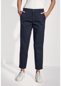 Street One Damen Chinohose, blau, casual, Gr. 40, unifarben, Web, 97% Baumwolle, 3% Elasthan , Hosen, Middle Waist