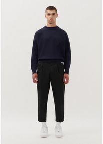 Herren Strickpullover "Studio", blau, Gr. S, STUDIO SEIDENSTICKER, unifarben, 100% Wolle, Pullover, Langarm Rundhals Uni