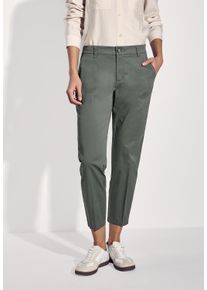Street One Damen Chinohosemuse grün, casual, Gr. 42, unifarben, Web, 97% Baumwolle, 3% Elasthan , Hosen, Middle Waist