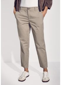 Street One Damen Chinohosebuff grau, casual, Gr. 36, unifarben, Web, 97% Baumwolle, 3% Elasthan , Hosen, Middle Waist