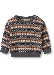 Wheat Jungen Strickpullover "Wheat Sweatshirt Jacquard Pullover Elias", bunt, Gr. 80, 100% Bio-Baumwolle, Pullover
