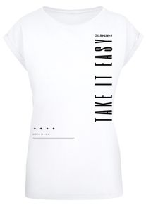 F4NT4STIC Damen T-Shirt "PLUS SIZE Take It Easy", weiß, casual, Gr. 4XL, Obermaterial: 100% Baumwolle, Shirts, Print