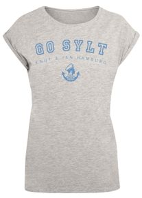 F4NT4STIC Damen T-Shirt "PLUS SIZE Go Sylt", grau, casual, Gr. XXL, Obermaterial: 100% Baumwolle, Shirts, Print
