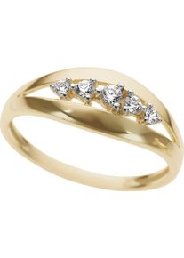 Firetti Damen Fingerring "Schmuck Geschenk Gold 333 Damenring Goldring bicolor", 18, Gelbgold 333, 1mm, gelb, Gelbgold 333, Fingerringe, mit Zirkonia