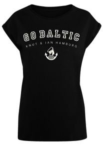 F4NT4STIC Damen T-Shirt "PLUS SIZE Go Baltic", schwarz, casual, Gr. 4XL, Obermaterial: 100% Baumwolle, Shirts, Print