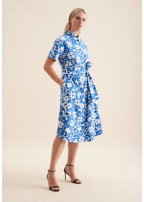 Seidensticker Damen Sommerkleid "Schwarze Rose", weiß, Gr. 40, bedruckt, 100% Baumwolle, Kleider, Kurzarm Kragen Druck