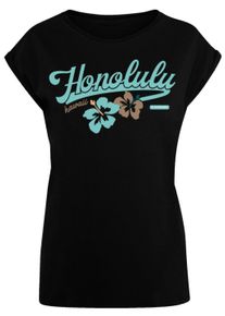 F4NT4STIC Damen T-Shirt "PLUS SIZE Honolulu", schwarz, casual, Gr. 5XL, Obermaterial: 100% Baumwolle, Shirts, Print