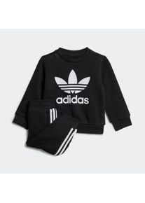 Kinder Jogginganzug "CREW SET", schwarz, sportlich, Gr. 62, adidas originals, Obermaterial: 70% Baumwolle, 30% Polyester, Sportanzüge