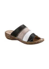 Loretta Damen Pantolette, Gr. 41, schwarz, Glattleder, sportlich, Schuhe