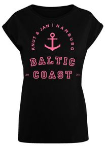 F4NT4STIC Damen T-Shirt "PLUS SIZE Baltic Coast", schwarz, casual, Gr. XXXL, Obermaterial: 100% Baumwolle, Shirts, Print