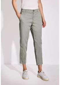Street One Damen Chinohose, grün, casual, Gr. 44, unifarben, Web, 97% Baumwolle, 3% Elasthan , Hosen, Middle Waist