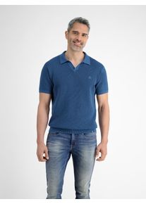 Lerros Herren Poloshirt "Lerros Herren Strick-Polo mit offenem Kragen", blau, Gr. XL, 100% Baumwolle, Shirts