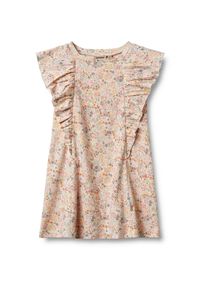 Wheat Mädchen Jerseykleid "Wheat Kleid Jersey Ruffle Shirley"bright flowers, Gr. 110, 100% Bio-Baumwolle, Kleider